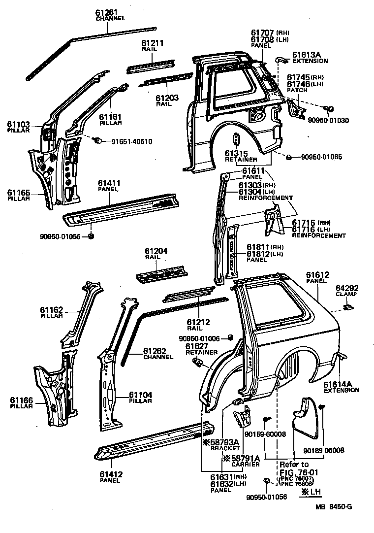 61601-10410 PANEL, QUARTER, RH product image