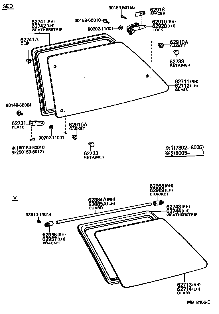 62711-10150 GLASS, QUARTER WINDOW, RH product image