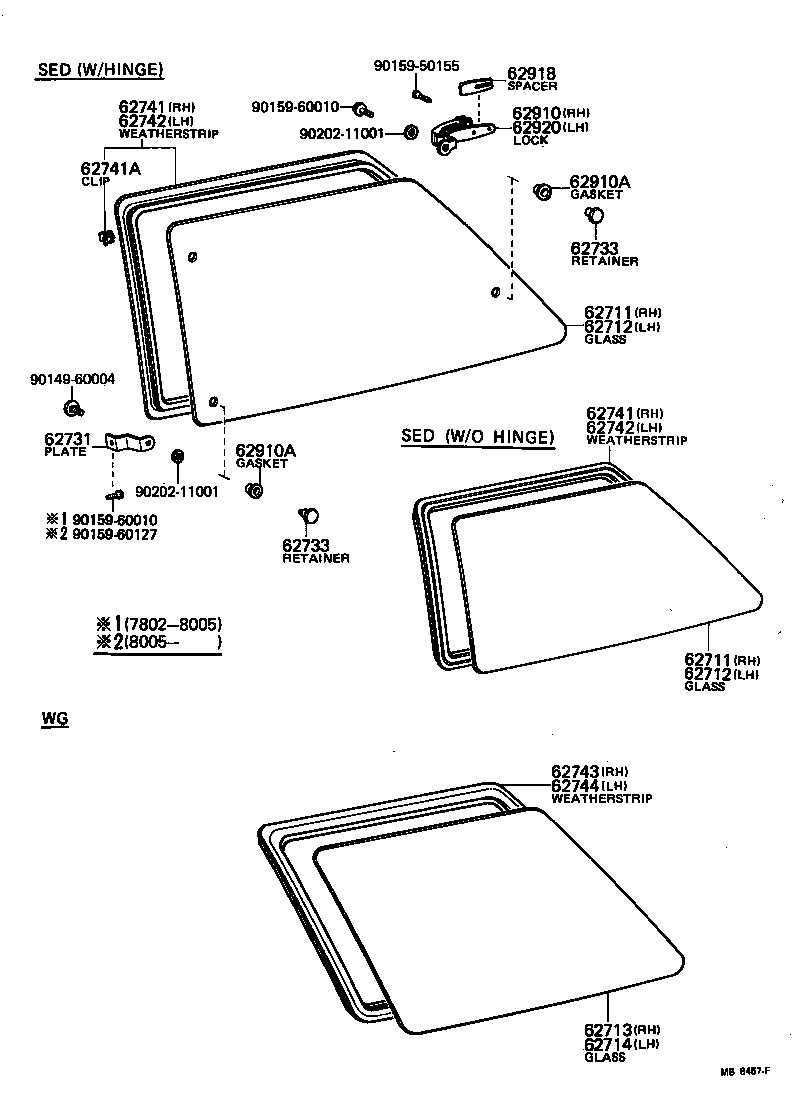 62711-10101 GLASS, QUARTER WINDOW, RH product image