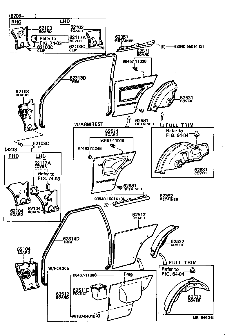 62333-96440-01 TRIM, REAR DOOR OPENING, RH product image