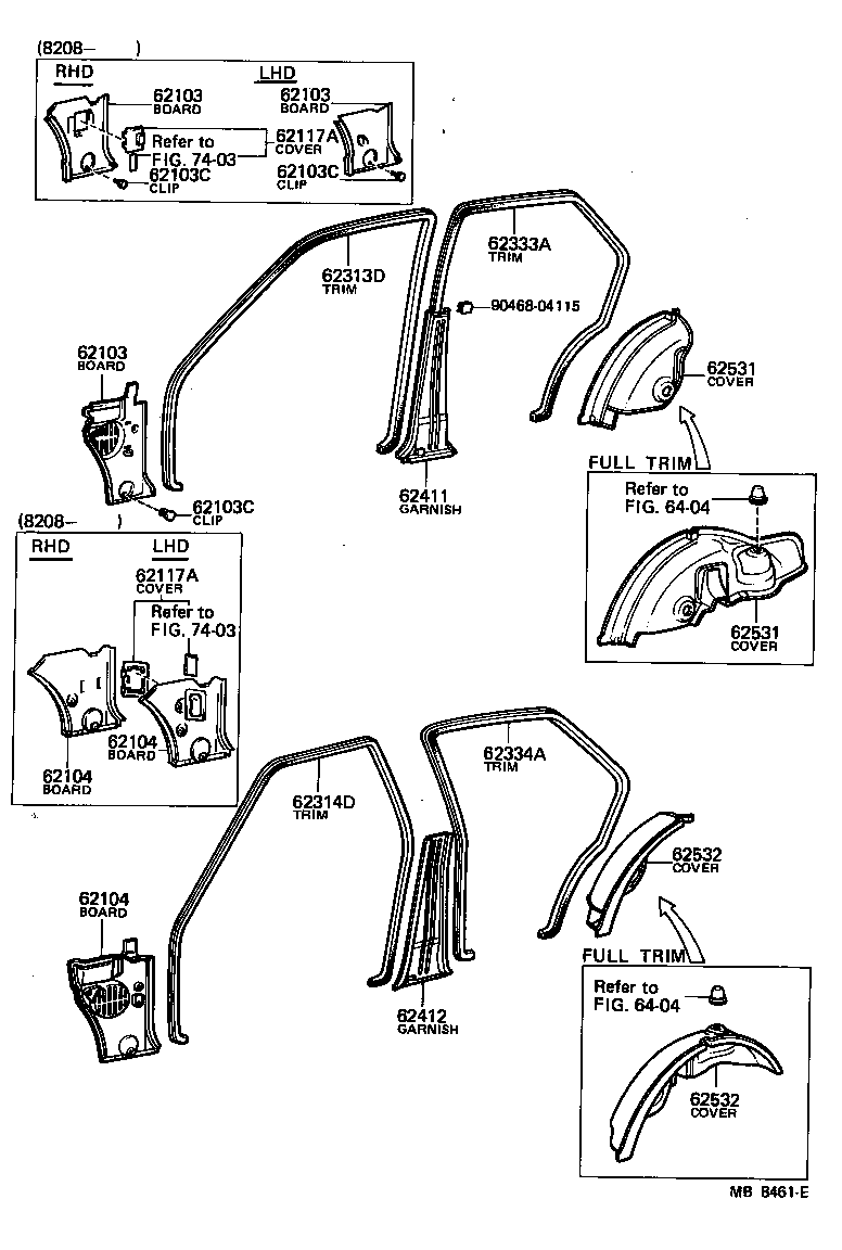 62333-96440-01 TRIM, REAR DOOR OPENING, RH product image