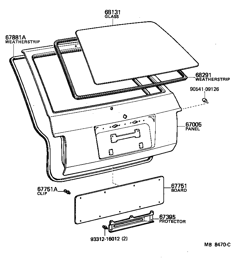 67005-96446 PANEL SUB-ASSY, BACK DOOR product image
