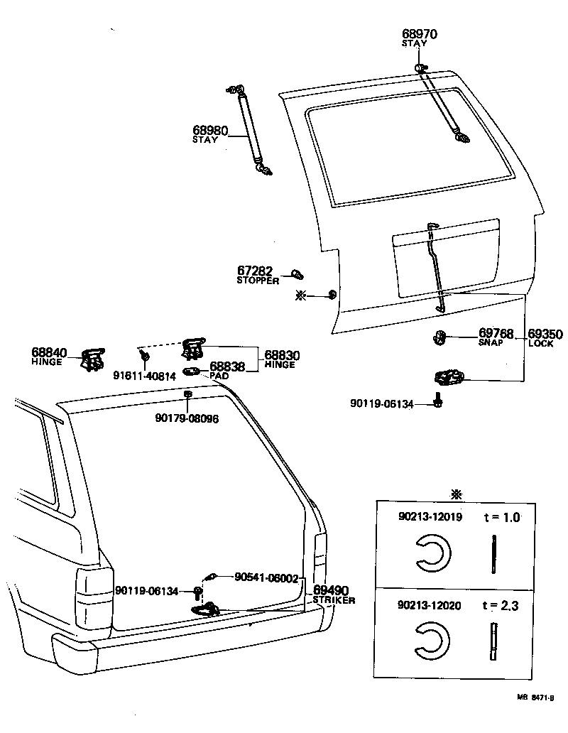 64606-10040 LEVER SUB-ASSY, BACK DOOR LOCK OPEN product image