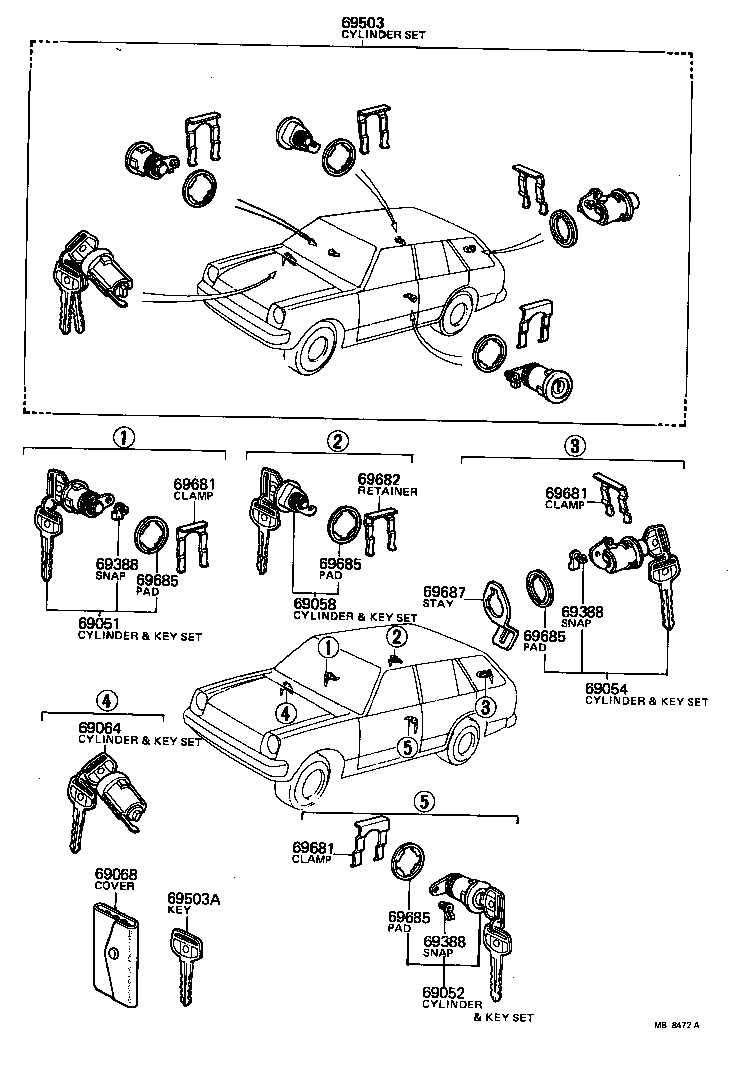 69005-19266 CYLINDER SET, LOCK product image