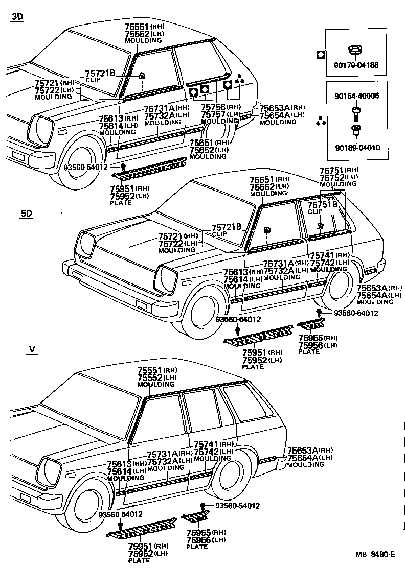 75652-10050 MOULDING, QUARTER, OUTSIDE LH product image