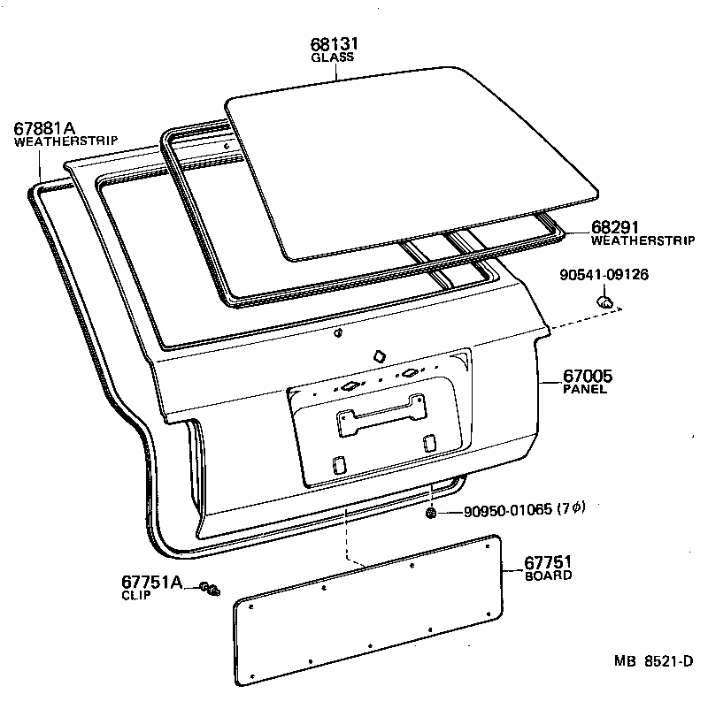 67005-10040 PANEL SUB-ASSY, BACK DOOR product image