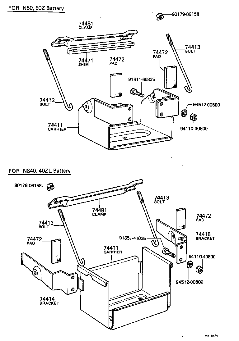 90101-08133 BOLT, BATTERY CLAMP product image