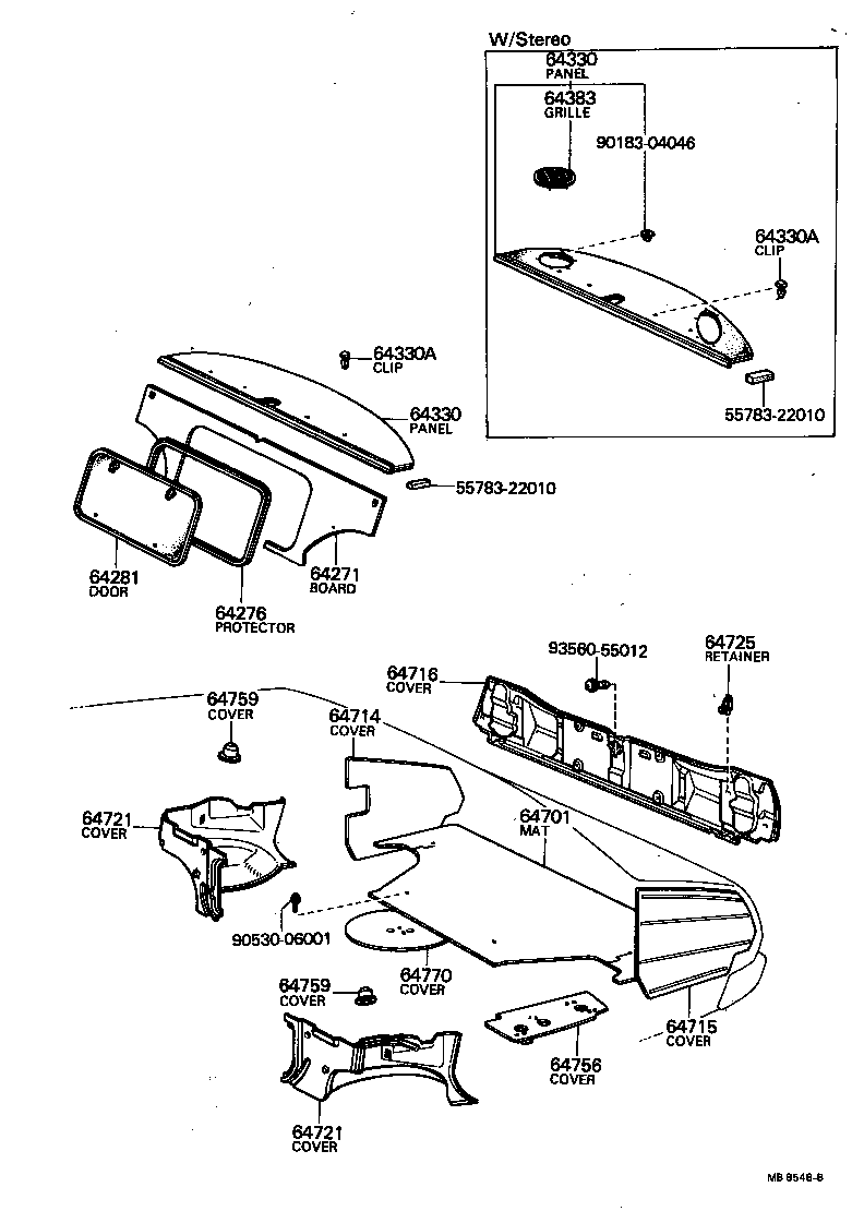 64330-95809-01 PANEL ASSY, PACKAGE TRAY TRIM product image