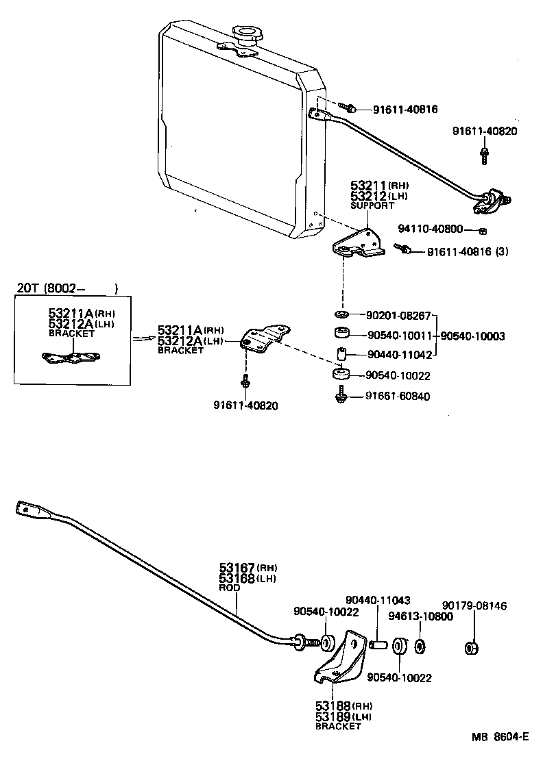 51412-25010 BRACKET, RADIATOR SUPPORT, LH product image