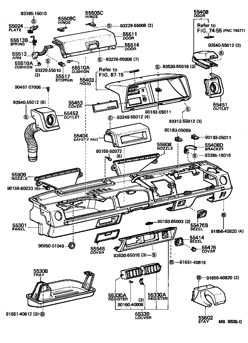 55301-95023 PANEL SUB-ASSY, INSTRUMENT product image