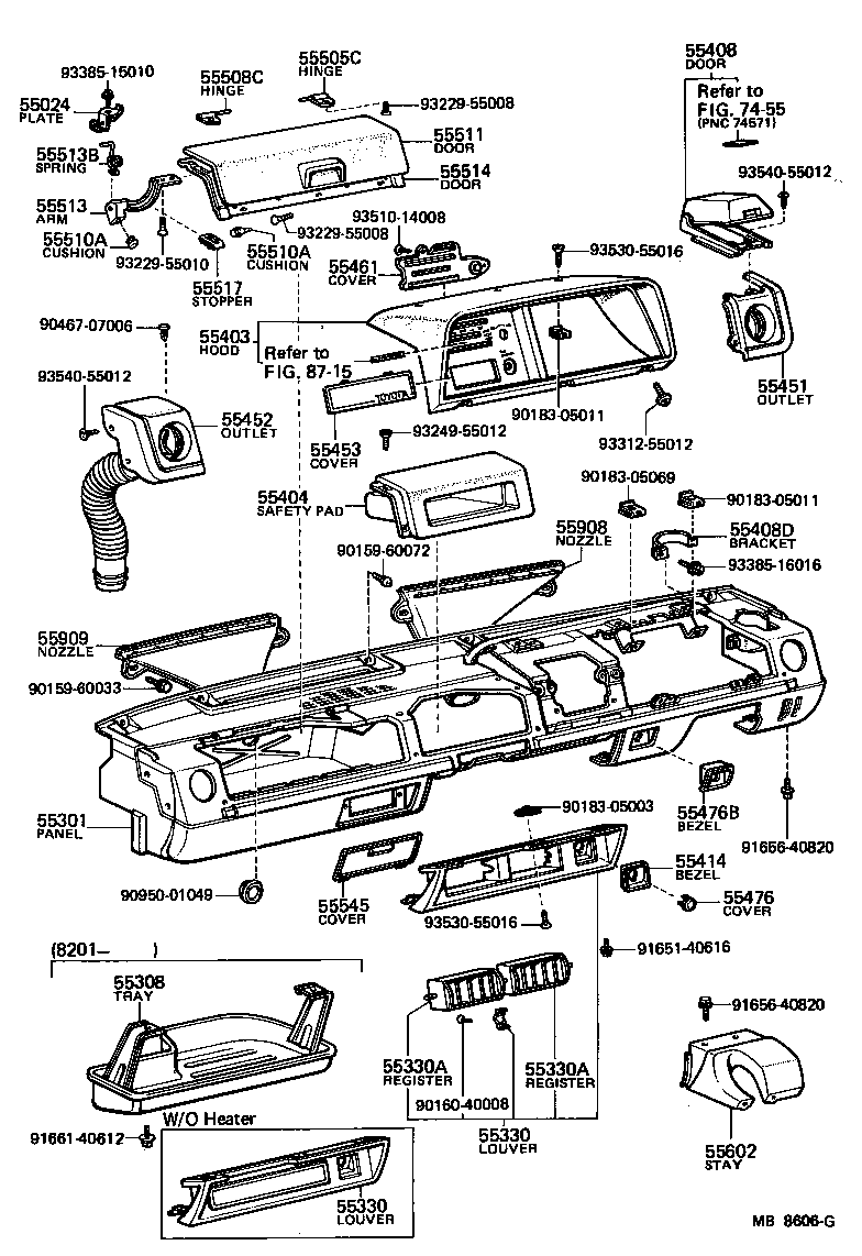 55301-95022 PANEL SUB-ASSY, INSTRUMENT product image