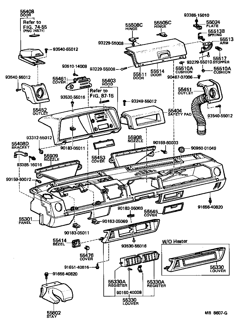 55301-95022 PANEL SUB-ASSY, INSTRUMENT product image