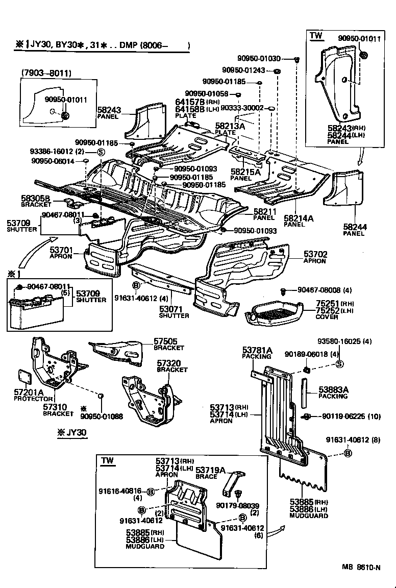 17768-95010 PROTECTOR, FRONT FLOOR MOUNTING & FRONT CROSSMEMBER product image