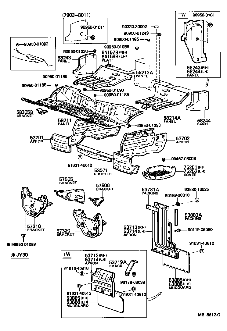 53703-95014 APRON, FENDER SIDE, RH product image