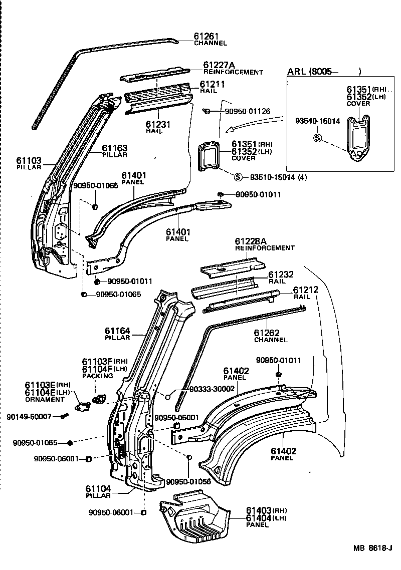 61103-95020 PILLAR SUB-ASSY, FRONT BODY, RH product image