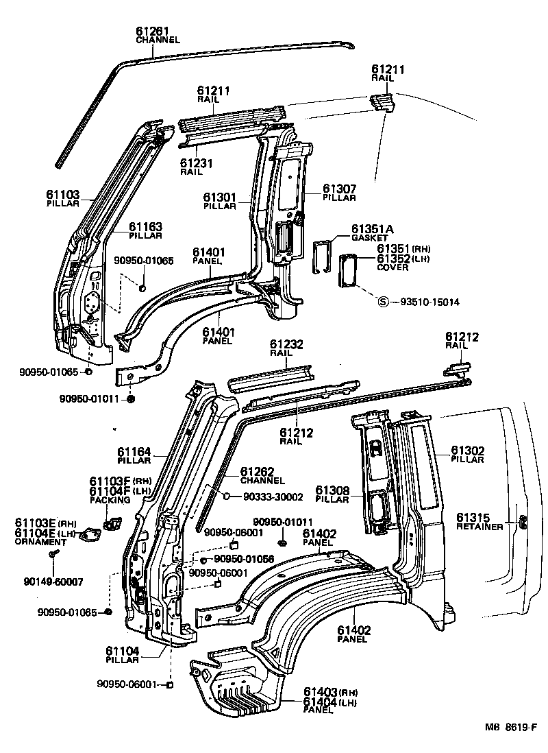 61103-95020 PILLAR SUB-ASSY, FRONT BODY, RH product image