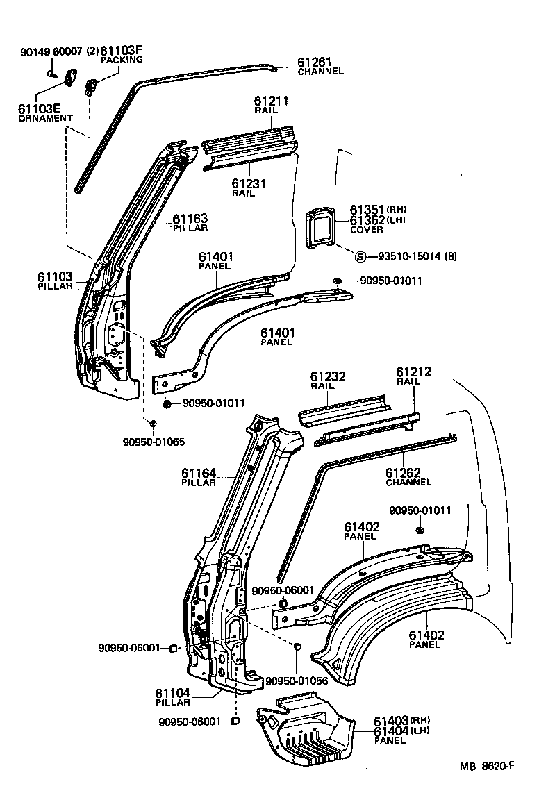 61103-95022 PILLAR SUB-ASSY, FRONT BODY, RH product image