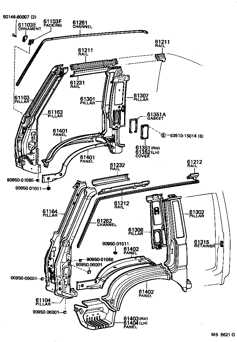 61103-95022 PILLAR SUB-ASSY, FRONT BODY, RH product image