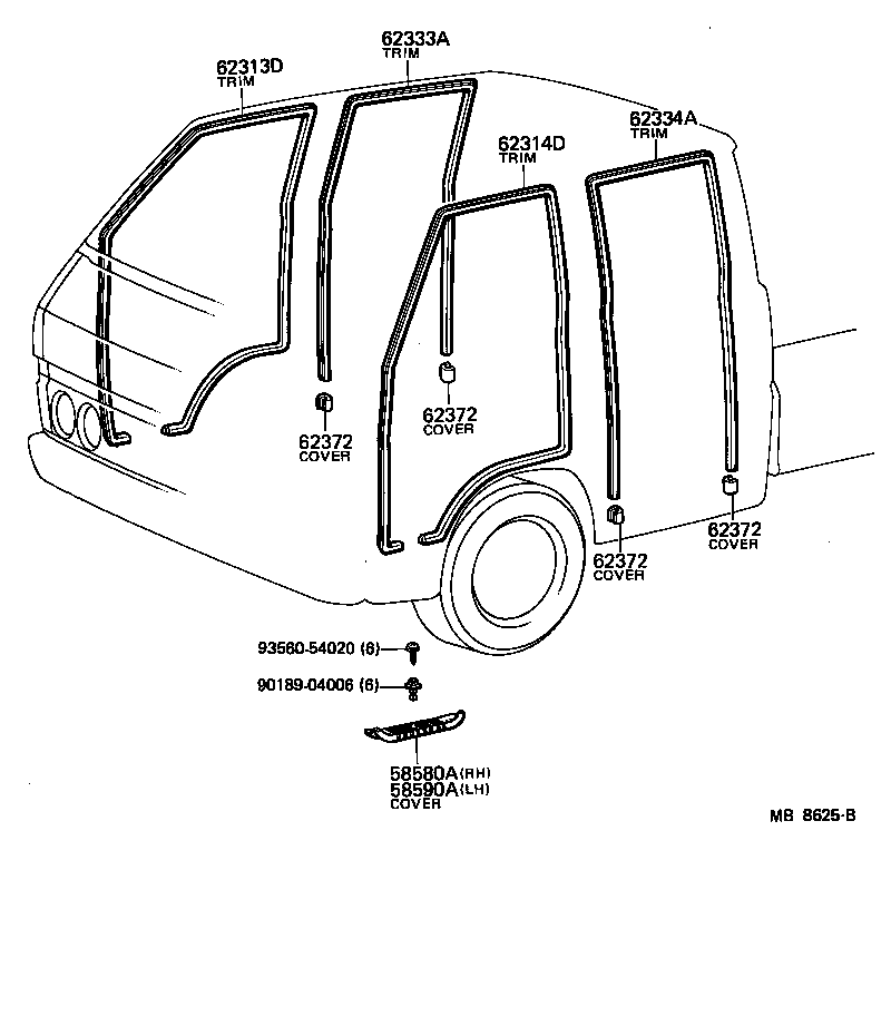 58591-95010 COVER, FRONT FLOOR SIDE, LH product image