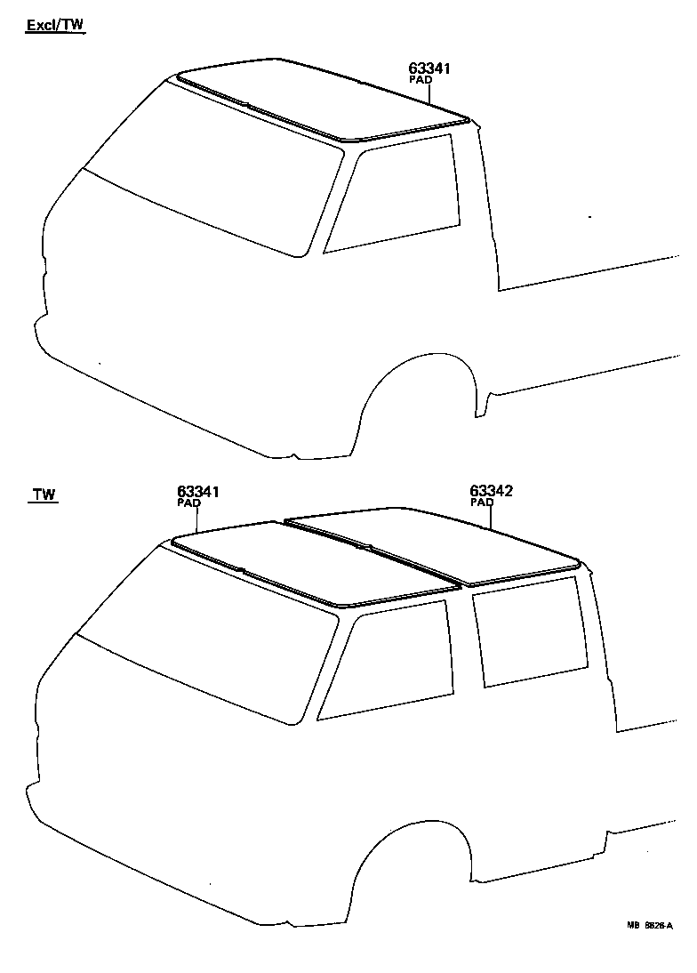 63341-95025 PAD, ROOF SILENCER, NO.1 product image