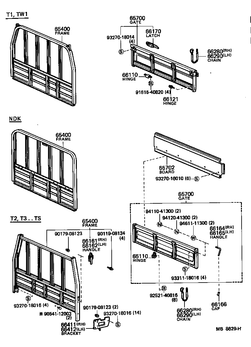65026-92201 BRACKET SUB-ASSY, GATE BUMPER, RH product image