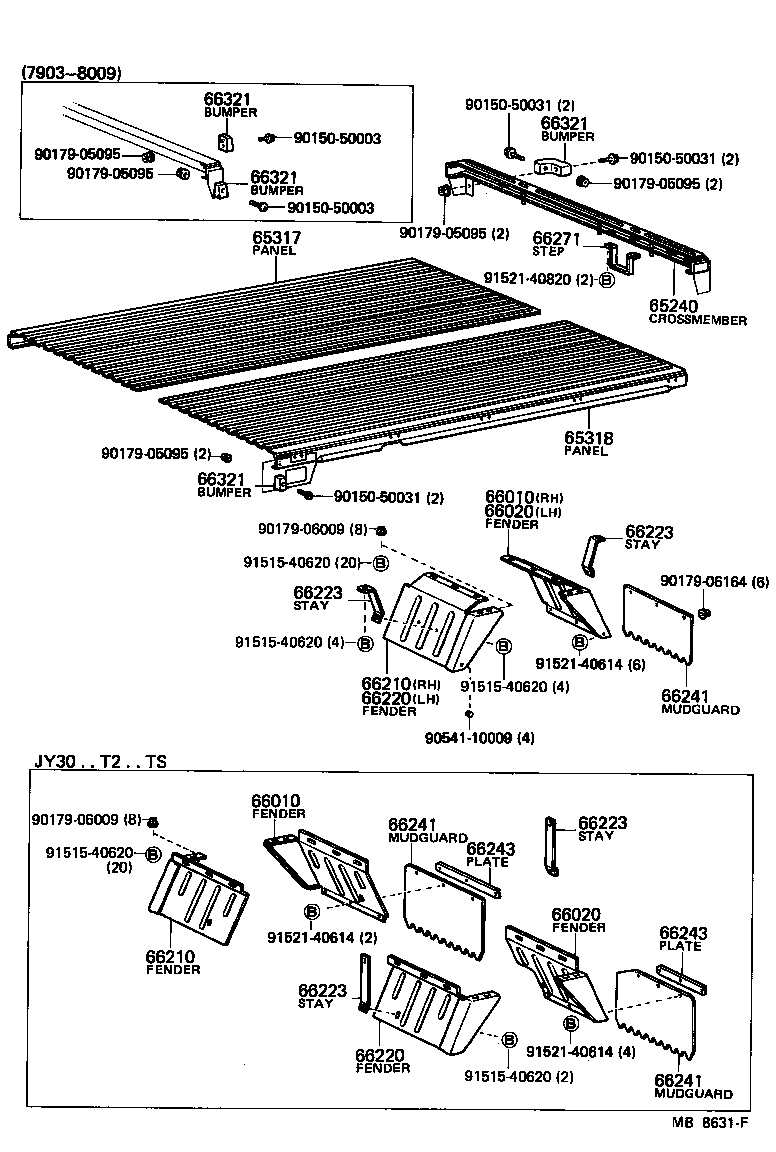 66020-95015 FENDER ASSY, REAR BODY, FRONT LH product image