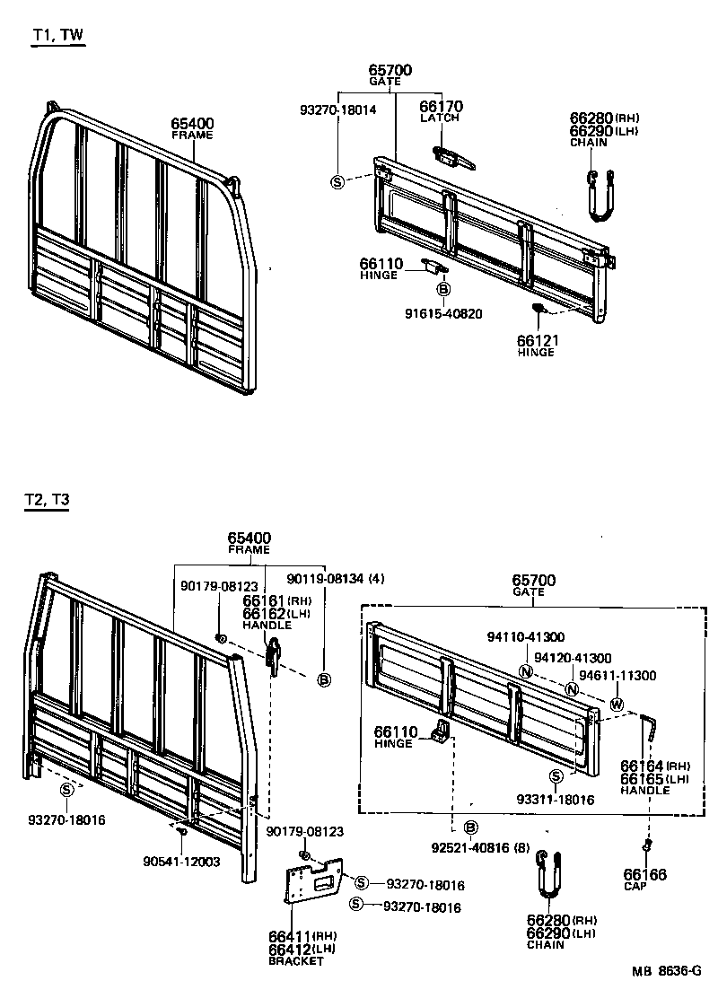 65700-95025 GATE ASSY, REAR BODY TAIL product image