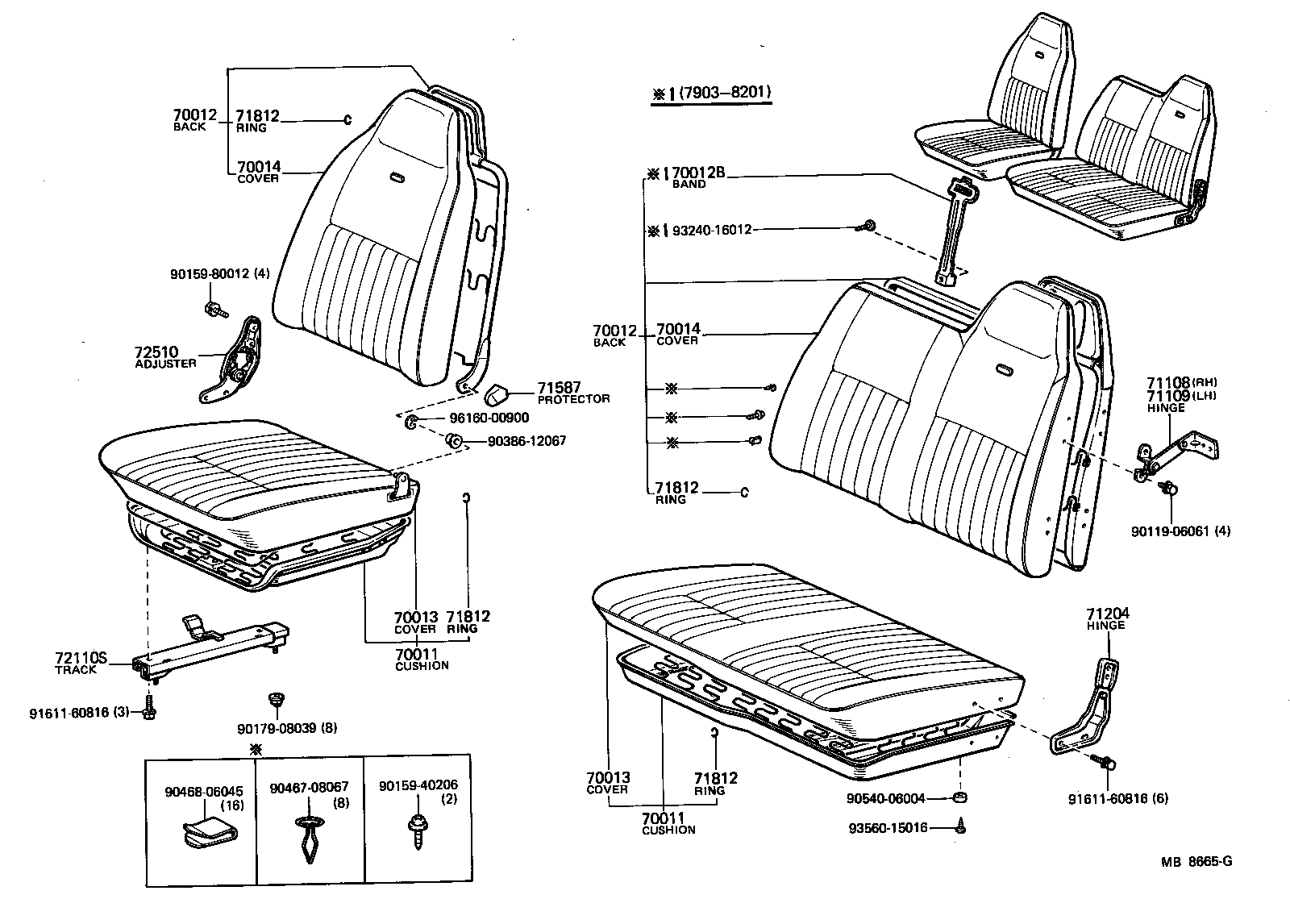 71072-95032 COVER ASSY, NO.1 SEAT CUSHION product image