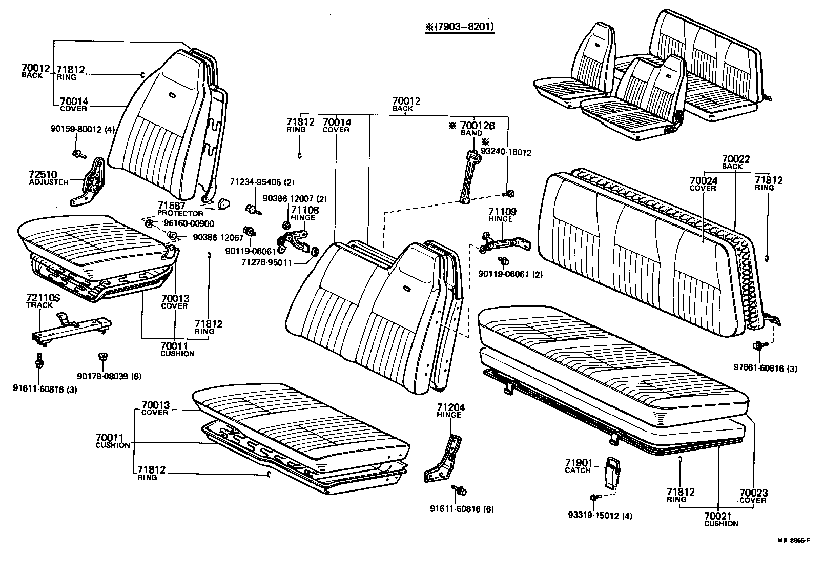 71072-95032 COVER ASSY, NO.1 SEAT CUSHION product image