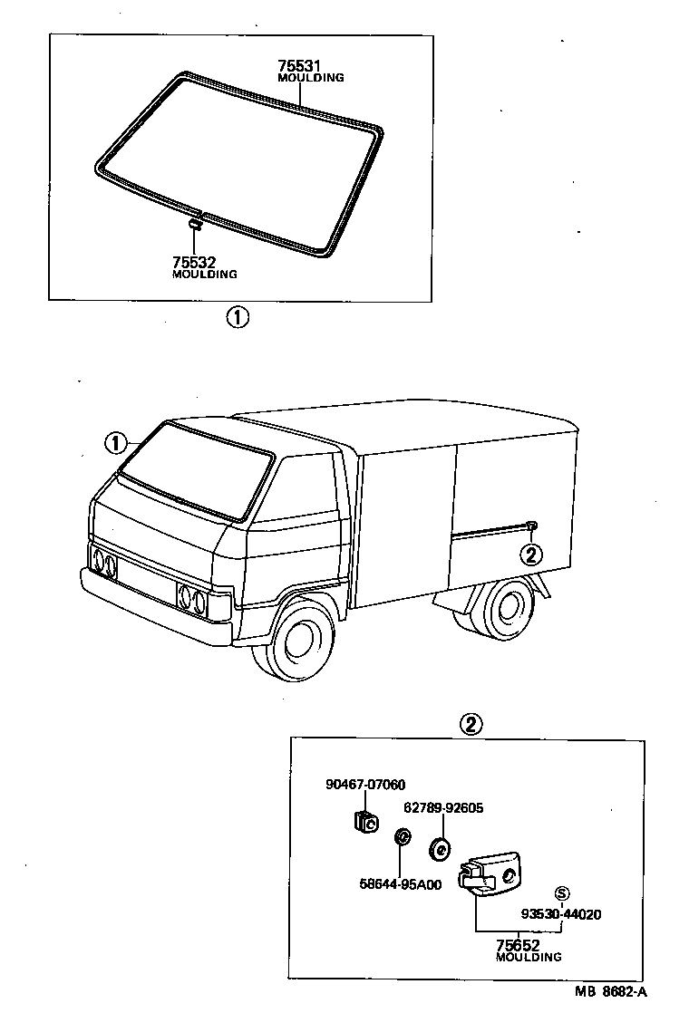 75531-95011 MOULDING, WINDSHIELD, OUTER UPPER product image