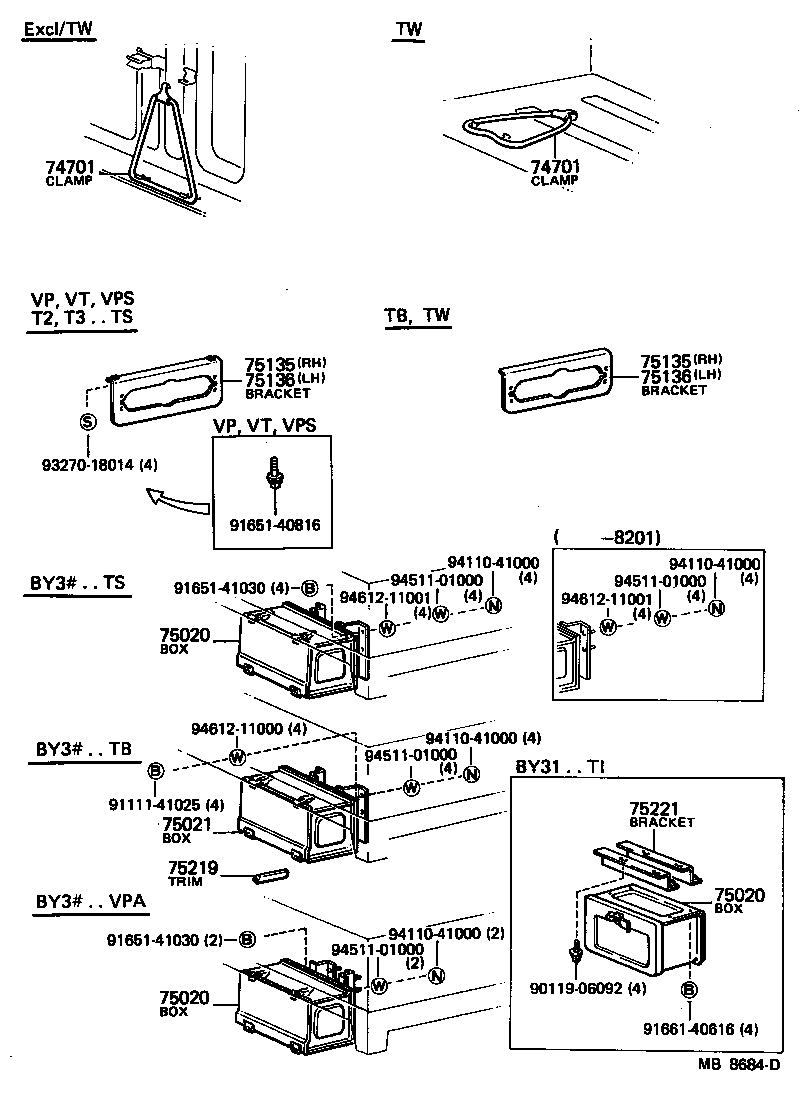 74707-96250 BRACKET, COMBINATION REAR LAMP, RH product image