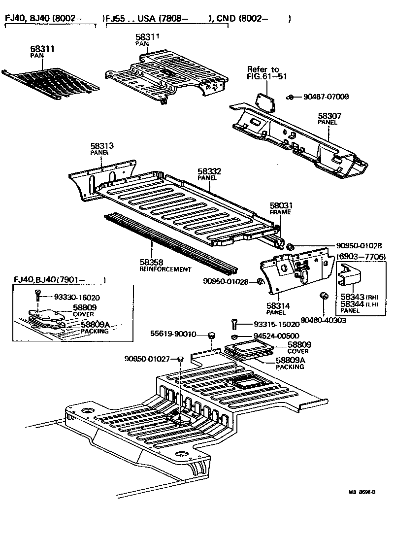 Toyota 61502-90359 PANEL SUB-ASSY, BODY LOWER BACK