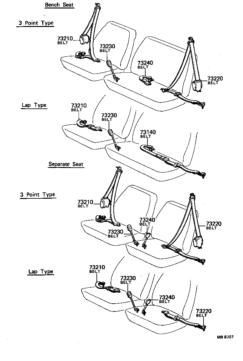 71801-90368 BELT ASSY, FRONT SEAT OUTER, RH product image