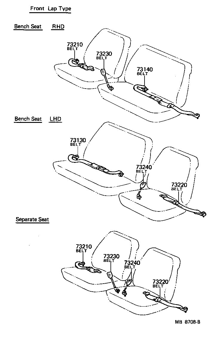 71801-90335 BELT ASSY, FRONT SEAT OUTER, RH product image