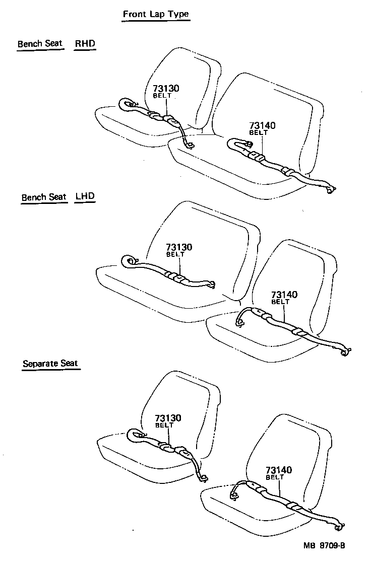 71801-90335 BELT ASSY, FRONT SEAT OUTER, RH product image