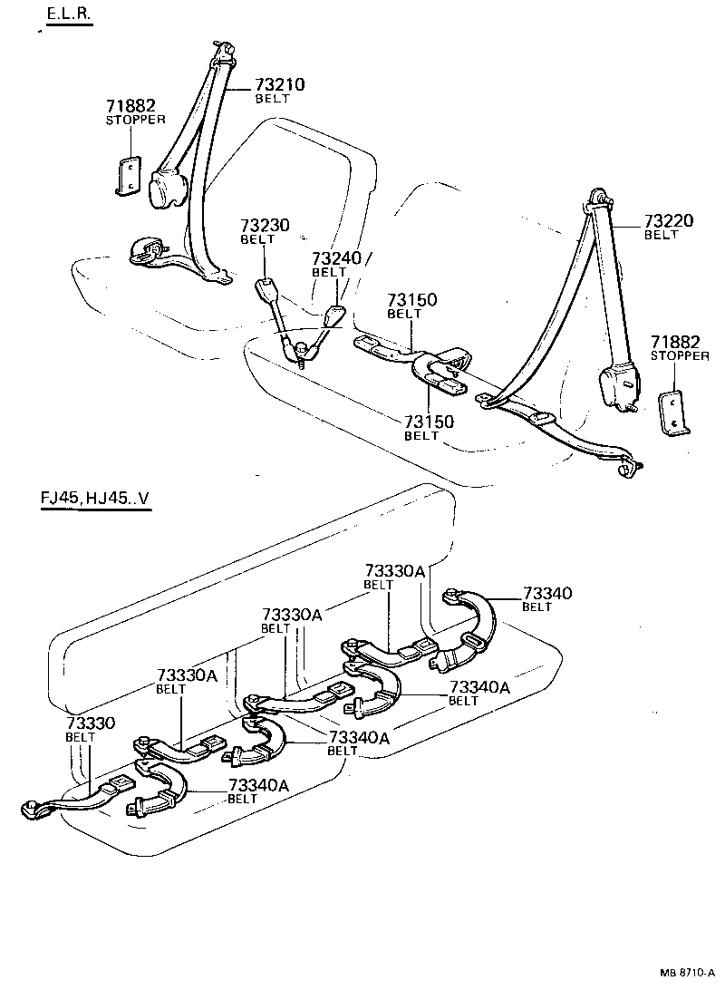 71801-90302 BELT ASSY, FRONT SEAT OUTER, RH product image
