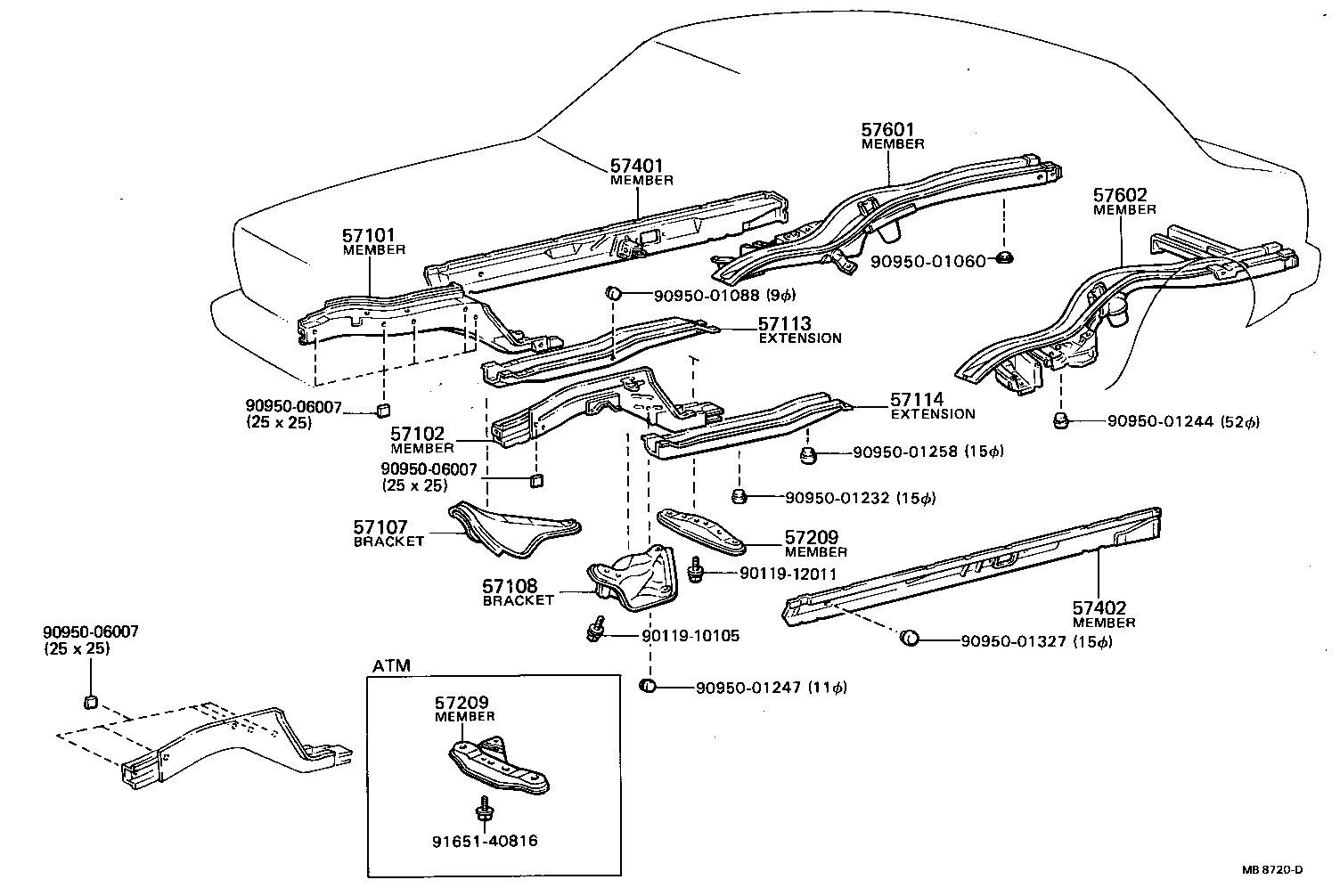 57107-16010 BRACKET SUB-ASSY, STRUT BAR, RH product image