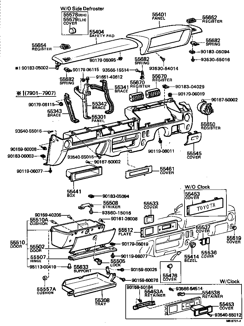 55306-16010 BRACE, INSTRUMENT PANEL, NO.1 product image