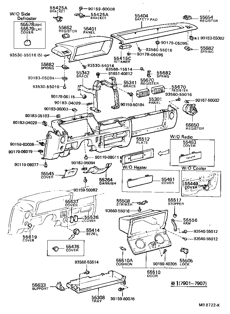 55306-16010 BRACE, INSTRUMENT PANEL, NO.1 product image