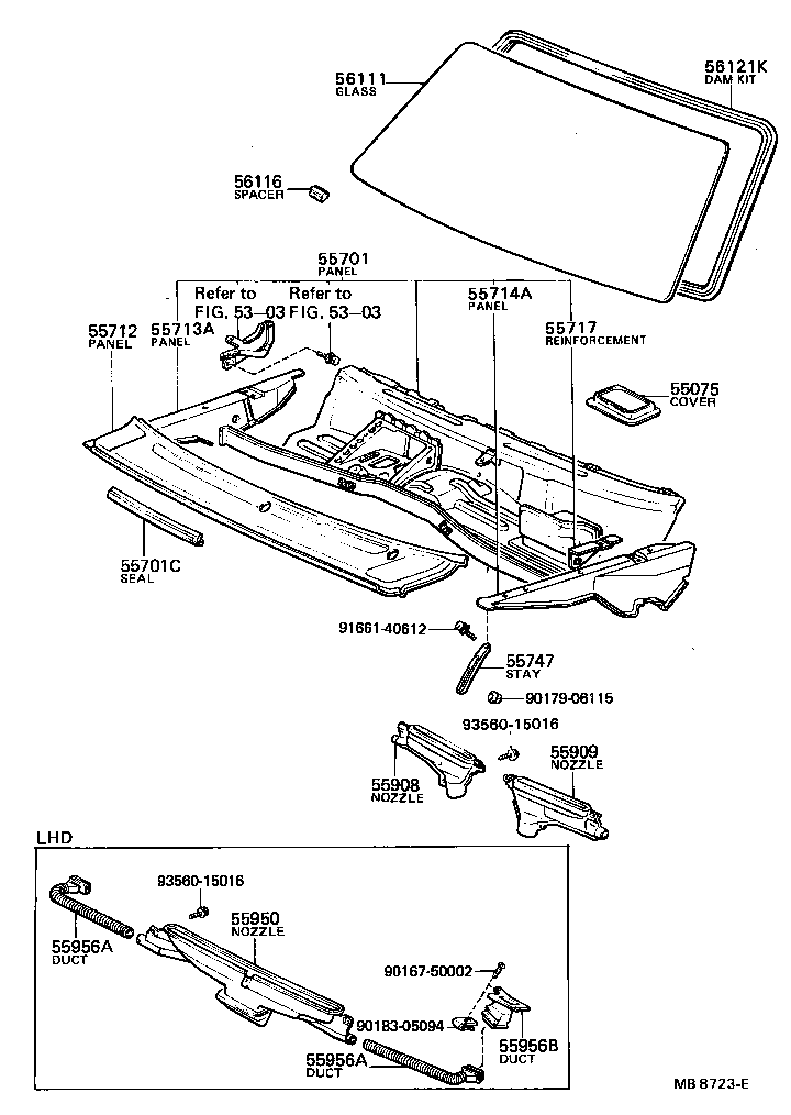 55091-16010 NOZZLE SUB-ASSY, DEFROSTER, RH product image