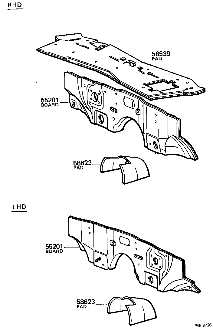 58623-16010 PAD, FLOOR SILENCER, FRONT CENTER product image