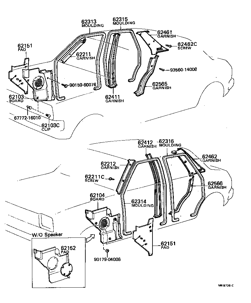 93540-54012 SCREW, FRONT BODY PILLAR GARNISH product image