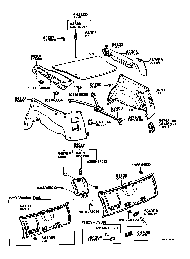 Toyota 64330-16010-01 PANEL ASSY, PACKAGE TRAY TRIM
