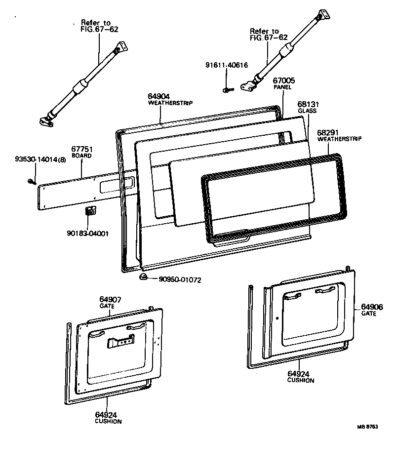 65542-90355 GLASS, BACK DOOR product image