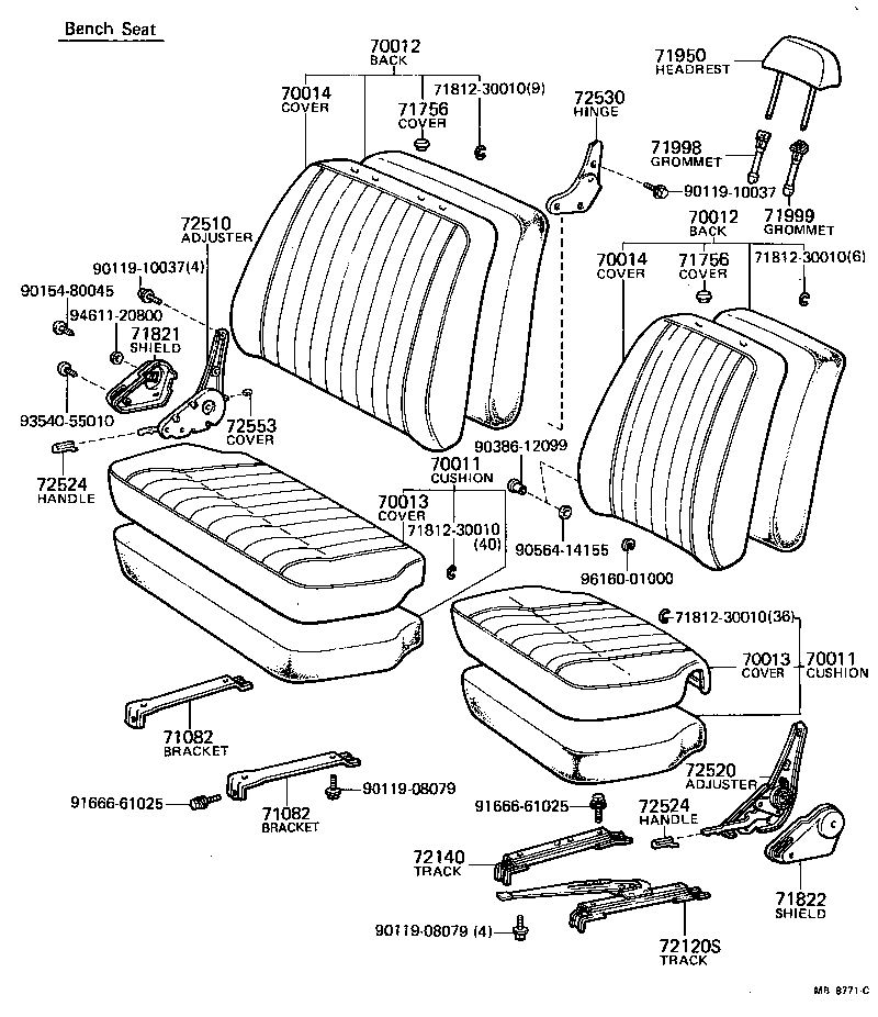 71071-90301 COVER ASSY, NO.1 SEAT CUSHION product image