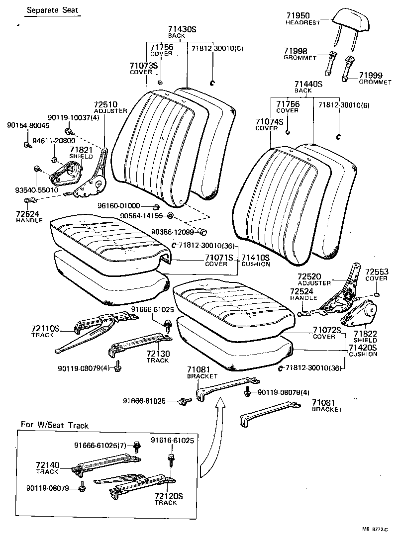 71071-90301 COVER ASSY, NO.1 SEAT CUSHION product image