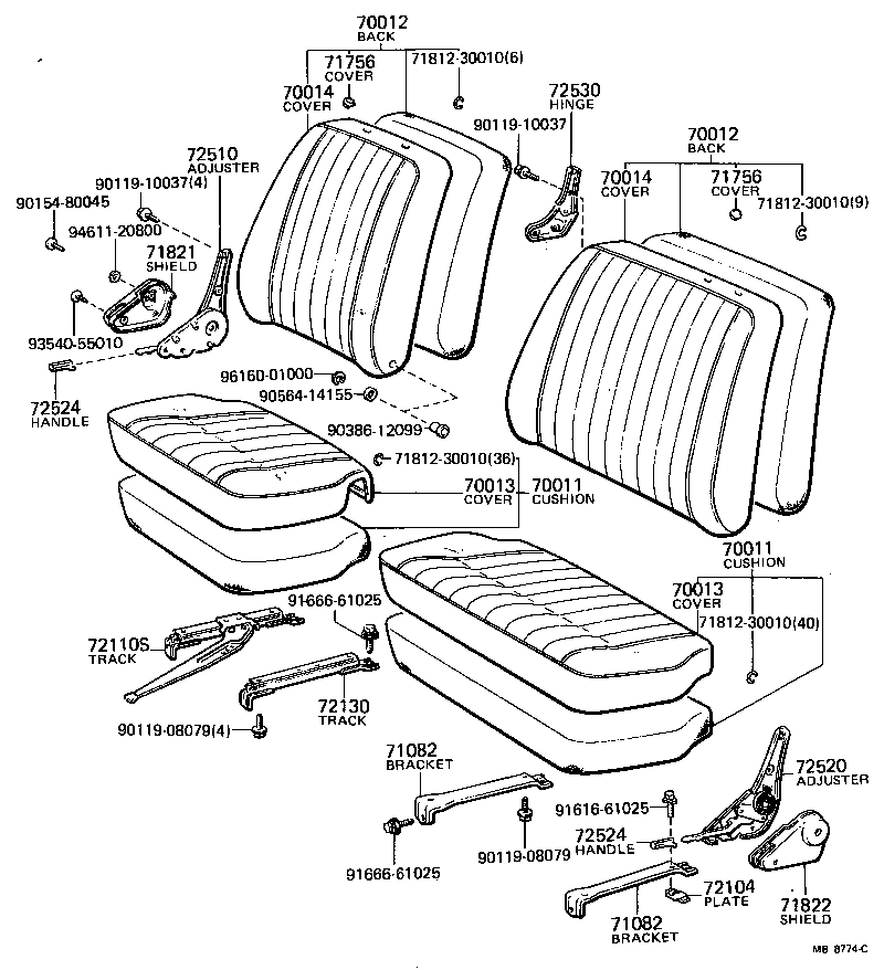71071-90301 COVER ASSY, NO.1 SEAT CUSHION product image