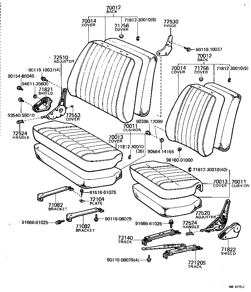 71071-90301 COVER ASSY, NO.1 SEAT CUSHION product image