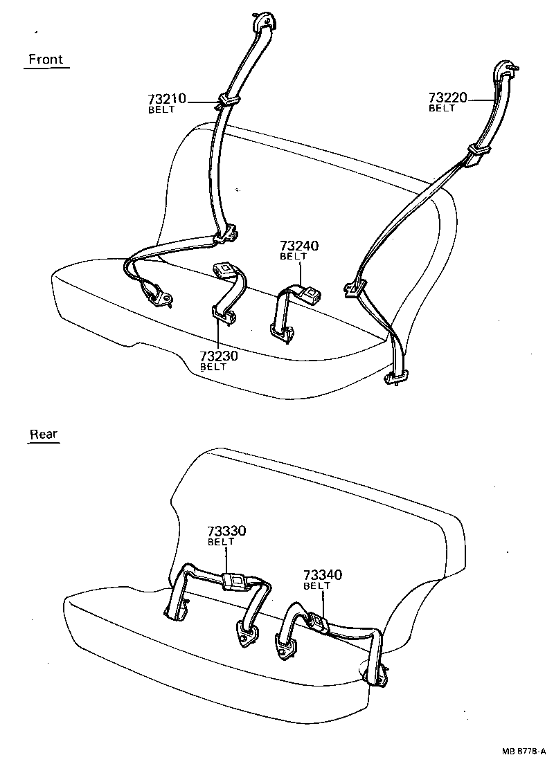 71801-90302 BELT ASSY, FRONT SEAT OUTER, RH product image