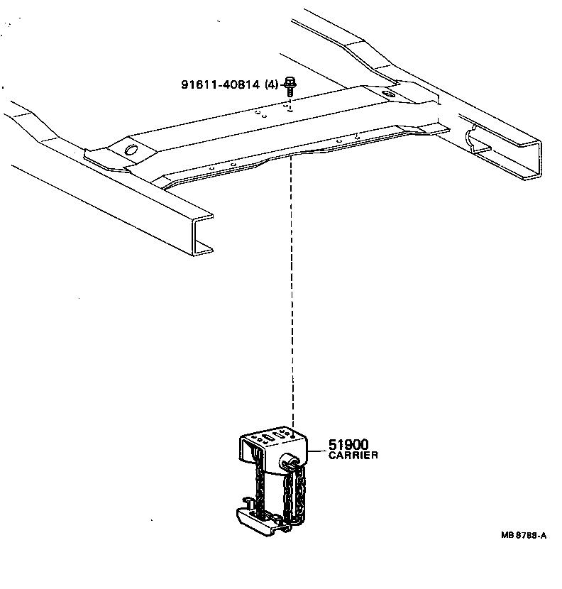 51900-35140 CARRIER ASSY, SPARE WHEEL product image